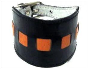 Black Color Leather Cuff Bracelet