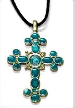 Cross Shape Beaded Pendant With Cord 