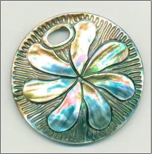 Black Mop Shell Flower Pendant - Various Sizes Available | Enchanting Colors, Fine Crafted, Long Lasting Finish, Perfect for Gifting