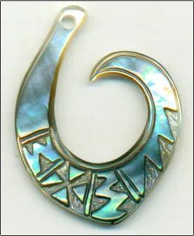 Designer Carved Shell Pendant Size: Various Sizes Are Available