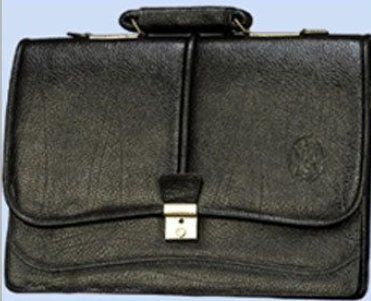 Black Designer Leather Portfolio Bags