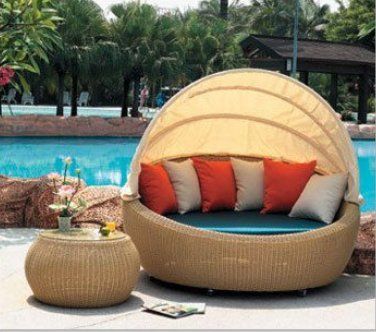 Durable Pe Rattan Chaise Lounge