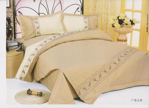 Cotton Plain Embroidery Bed Sheet Set