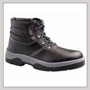 Black Long Leather Safety Shoes