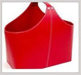 Red Designer Leather Handbag