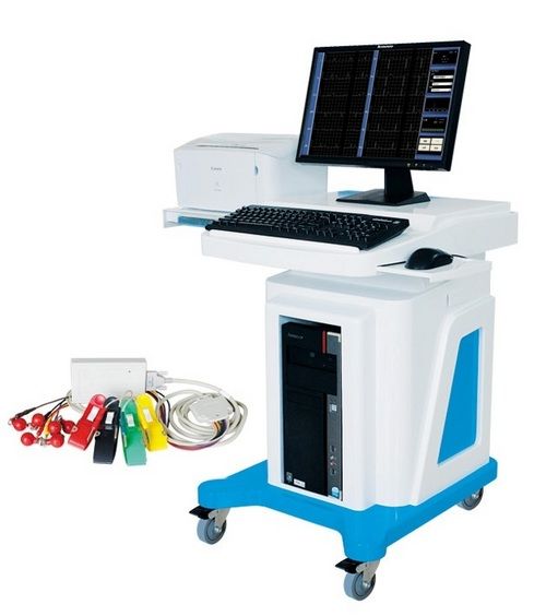 White And Blue Medical Ecg Workstation