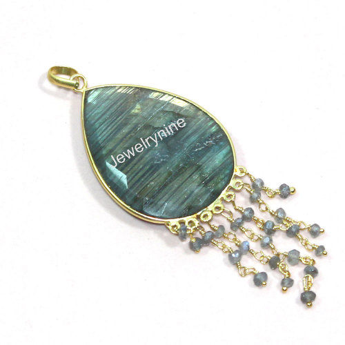 Labradorite Pendant With Gemstone Chain