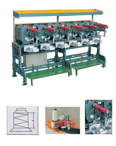 CL-2C Y Cone Winding Machine - 1.6 to 8.0 Inches | 12 or 18 Yarn Cones, Digital Meter Counters, Auto-Stop Feature, Silicone Oil Up System, 1400 RPM