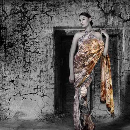 Digital Printing On Georgette Saree