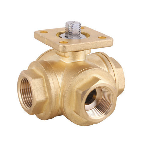 3 Way Brass Ball Valve with Mounting Pad