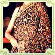 Colored Chikan Work Saree