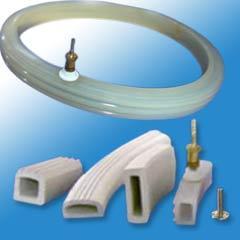 D Inflatable Gasket - Food-Pharma Grade White Neoprene Rubber 50mm x 20mm Size 10-12mm Inflation for Optimal Sealing