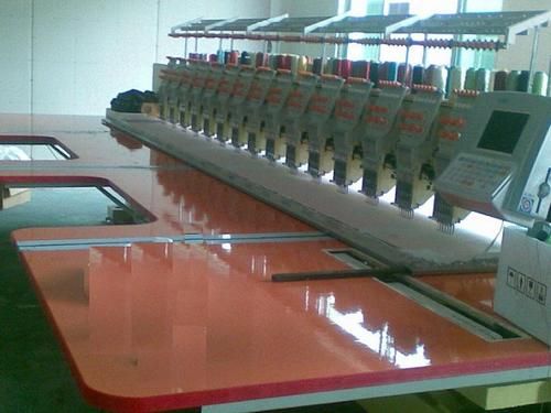 Flat Embroidery Machine - 9 Needles, 12 Heads with Cutter | Easy LCD Operation, A/C Servo Motor, Automatic Thread Management