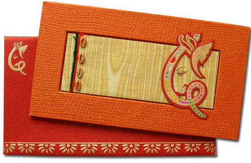 Multi Color Rectangular Designer Hindu Wedding Invitation Cards