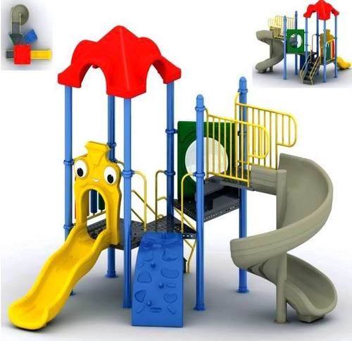 Multi Color Plastic Material Playground Slide For Outdoor Use