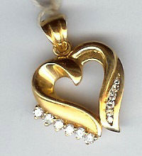 Diamond Beaded Gold Pendant