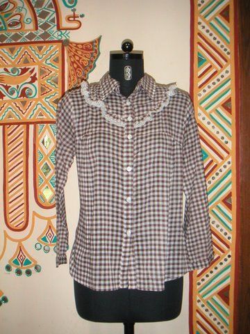 Full Sleeve Cotton Check Ladies Shirt