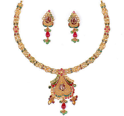 DESIGNER GOLD NECKLACE SET