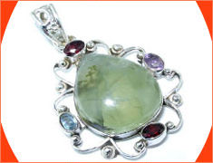 Designer Stone Beaded Silver Pendant Gender: Women