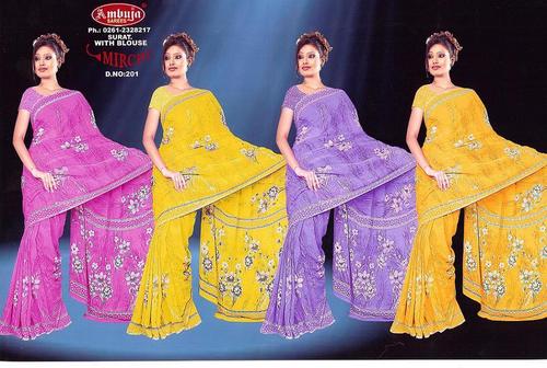 Assorted Resham And Parsi Work Indian Saree