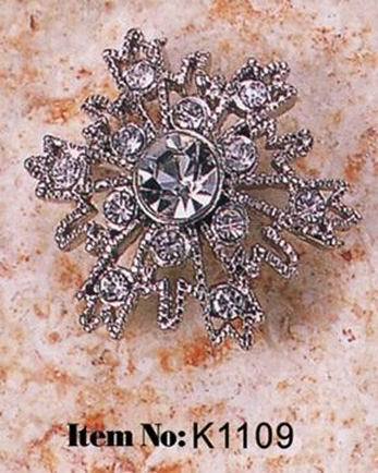 Silver Decorative Garment Rhinestone Button