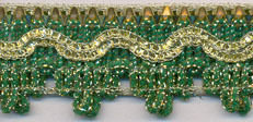 Green Fancy Silk Lace For Garments