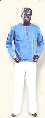 Blue Full Sleeve Denim Short Kurtas