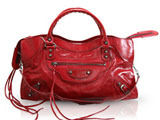 Red Color Leather Handbag Gender: Women