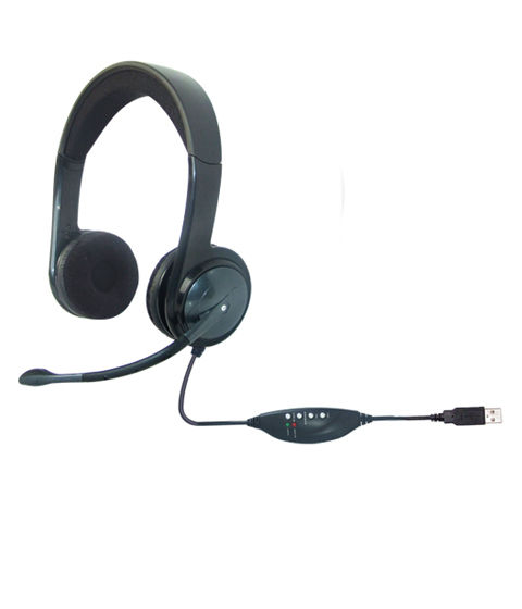 Black Superior Finish Usb Headphone