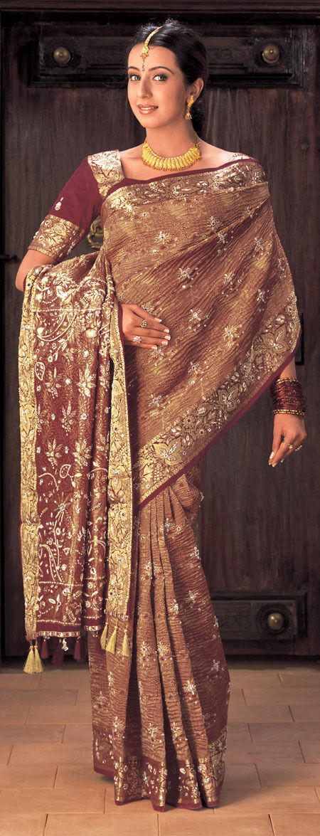 Maroon Colour Full Zari Brocade Silk Saree