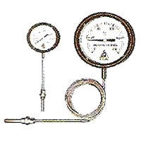 Mechanical Temperature Gauge - Stainless Steel & Copper, Rigid Stem & Capillary | Accuracy ± 0.5% to 1.5% Range: 38 to 600°C