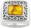 Citrine Cut Stone Silver Rings