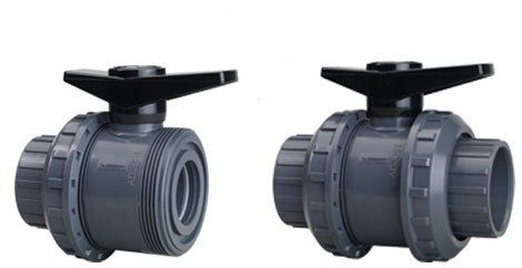 PVC Ball Valve - Rigid PVC, Compact Double Union Design | Leak Proof Operation with Chemical Resistant Nitrile O-Rings, Excellent Corrosion Resistance, Easy Installation