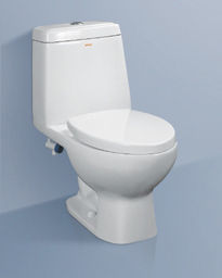 White Jet Siphon One Piece Toilet With Seat