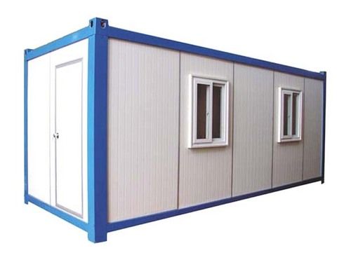 White-Blue Sturdy Construction Container House