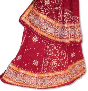 Red Eye Catchy Design Lehenga Choli