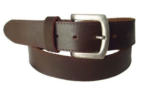 Brown Color Plain Pattern Formal Mens Leather Belt