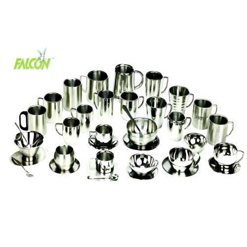 Steel Metal Double Wall Mugs