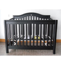 Black Wooden Convertible Baby Crib