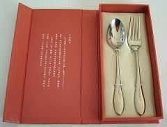 Polished Silver Color Titanium Cutlery