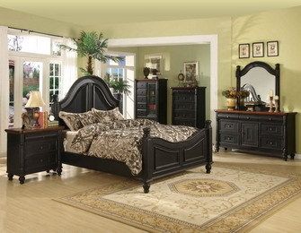 Black Beautifully Crafted Wooden Ming Bed