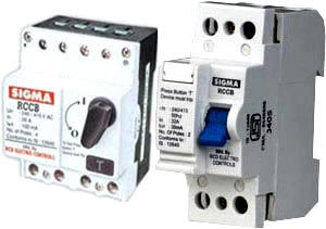 White Residual Current Circuit Breakers