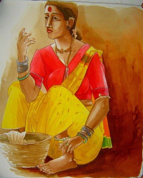 Village Lady Painting