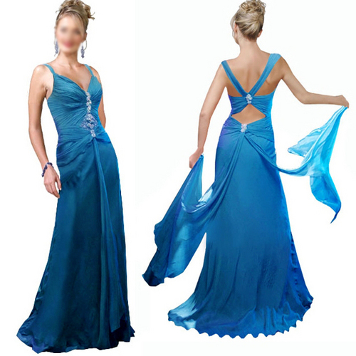 Blue Party Wear Ladies Gown