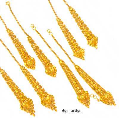 Yellow Bridal Gold Maang Tikka