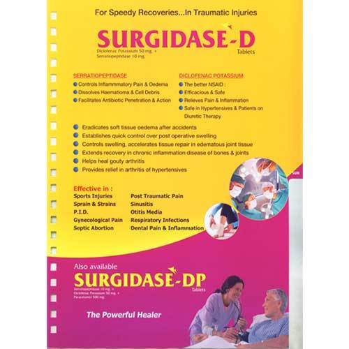 Medicine Grade Allopathic Pharmaceutical Surgidase-D Tablets, Prescribed by A Doctor