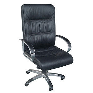 Handmade Black Leather Office Chair