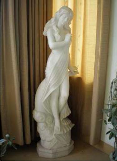 White Dust Resistance Lady Stone Sculpture