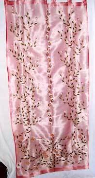 Pink Color Linen Curtains Use: Home