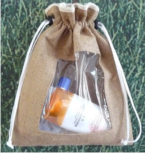 Brown Eco Friendly Cosmetic Jute Bags